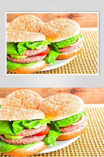 小吃汉堡摄影元素图片