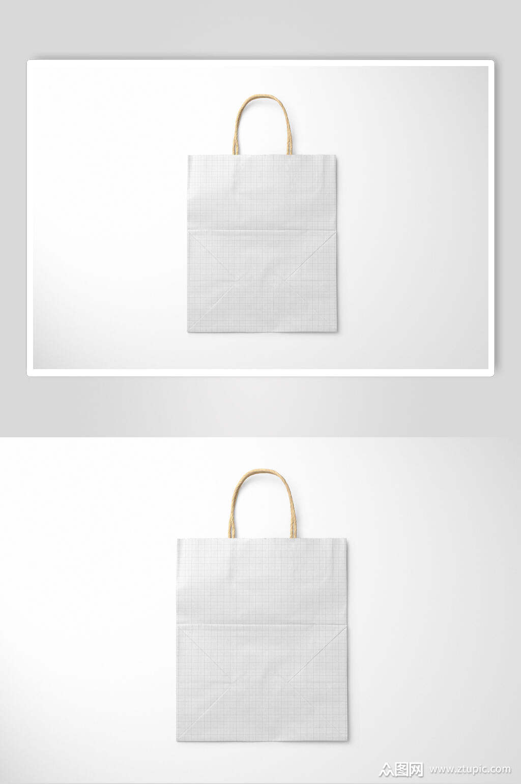 简约高端牛皮纸手提袋样机设计效果图