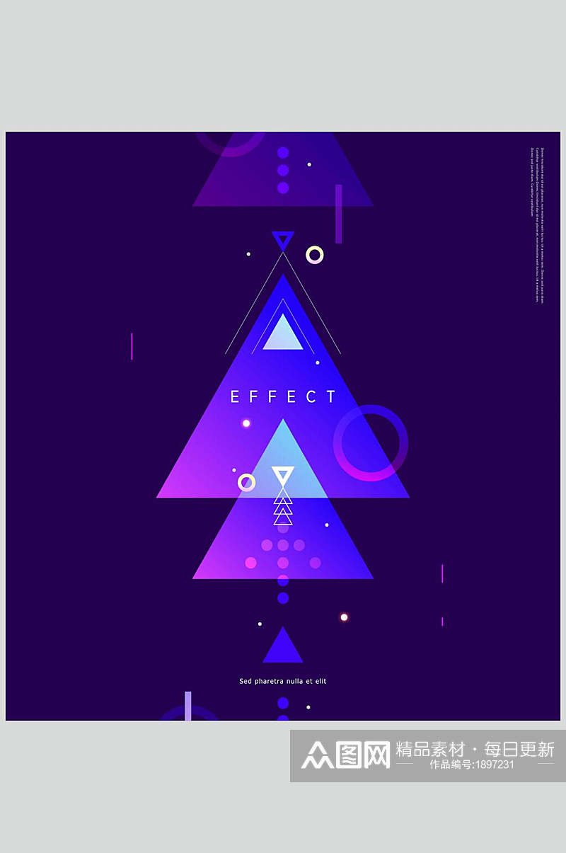蓝紫色三角形渐变几何背景设计素材素材