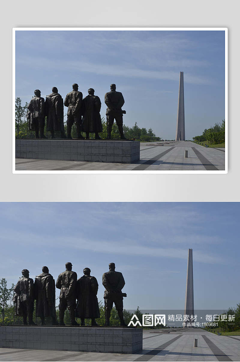 合肥巢湖边的渡江战役纪念馆高清图片素材