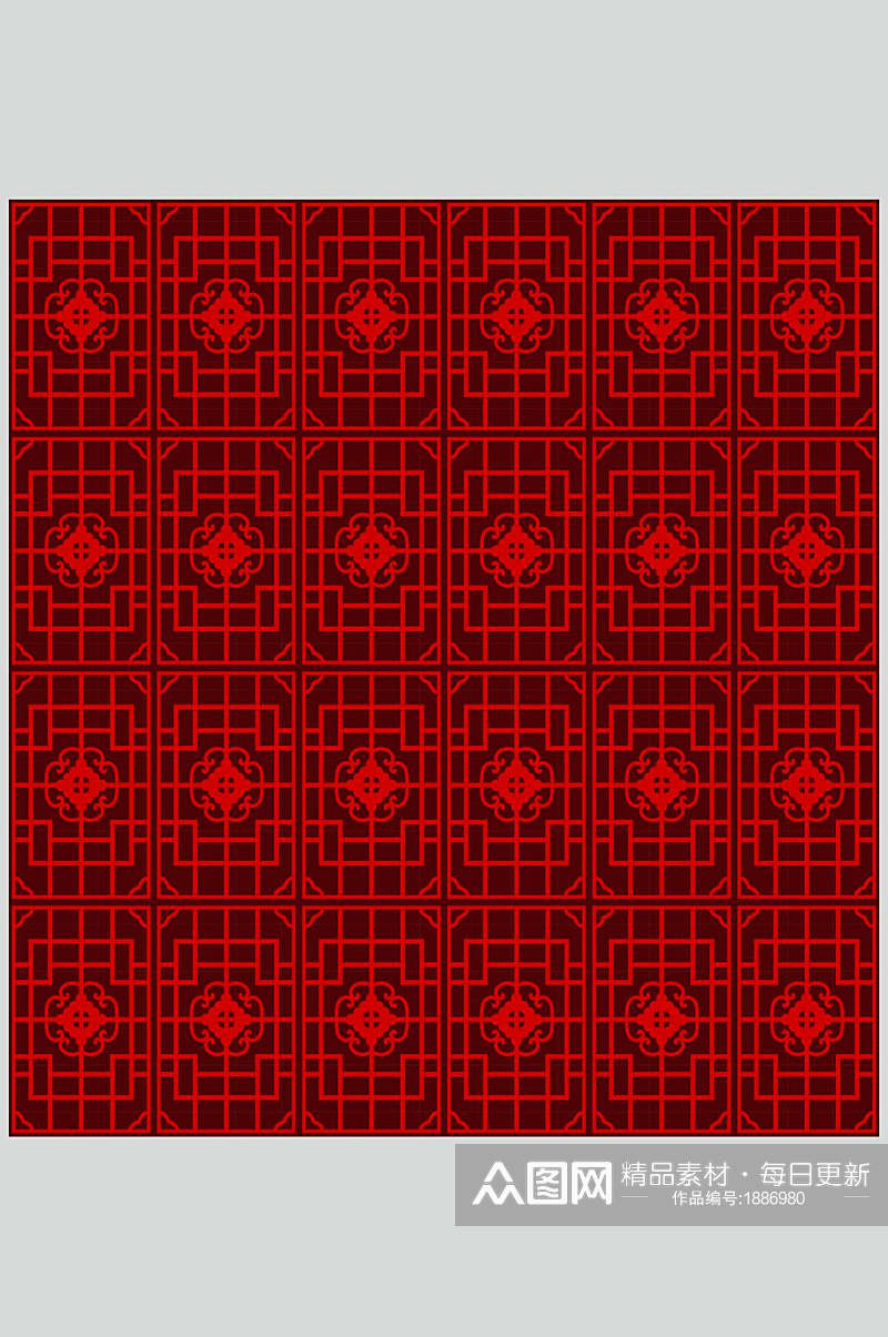 中国红中式底纹元素素材素材