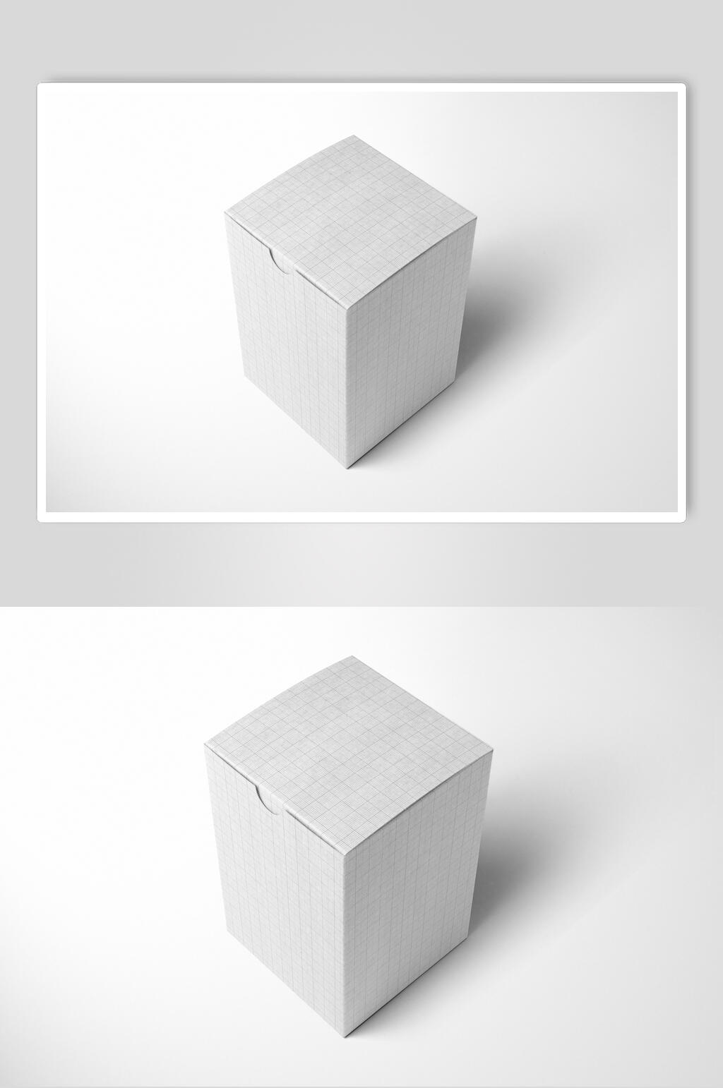 高端长方形包装盒样机设计效果图素材