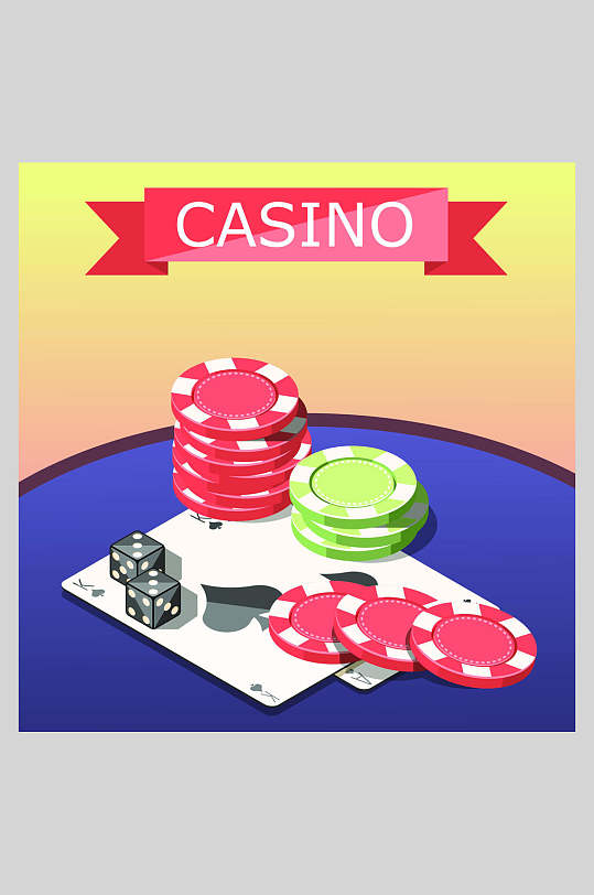扁平化赌场插画素材