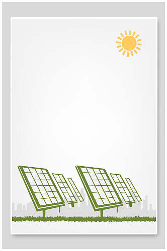 太阳能绿色环保免抠背景
