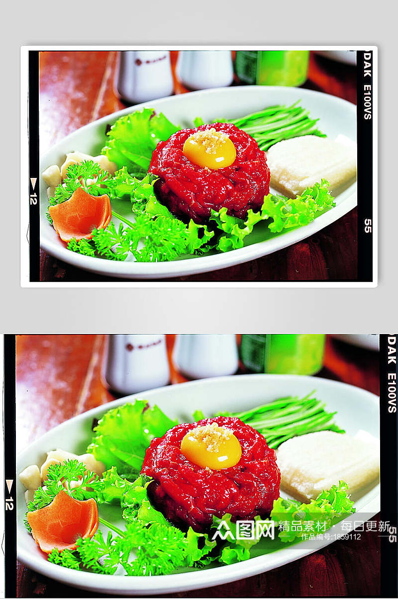生拌牛肉美食摄影图片素材