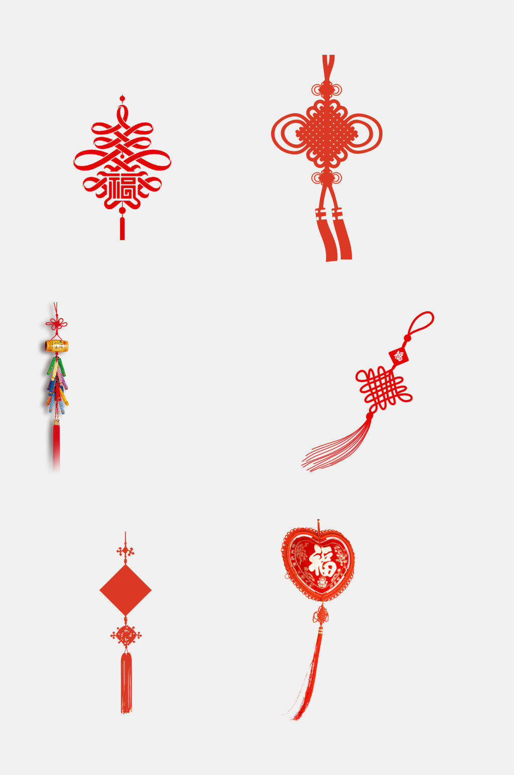 中式精致红色中国结免抠设计元素