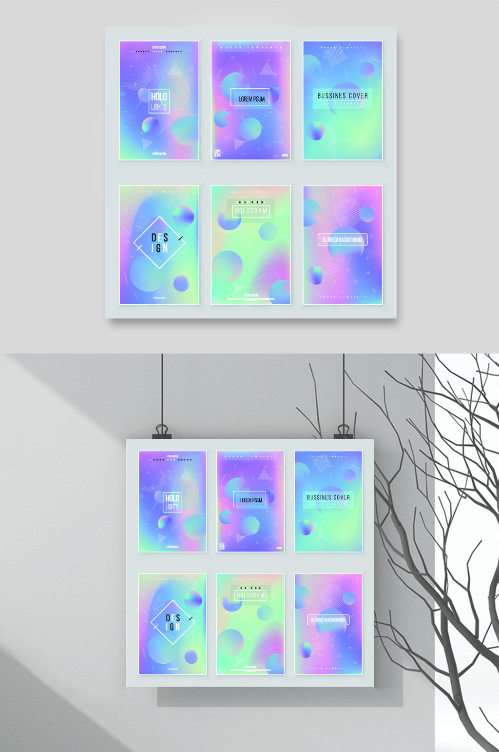 蓝紫色立体渐变梦幻粉彩背景素材素材