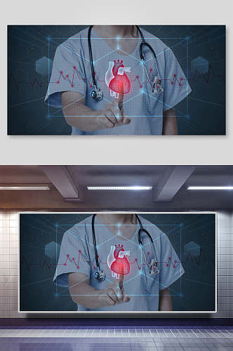 创意科技AI医学医疗设计背景素材