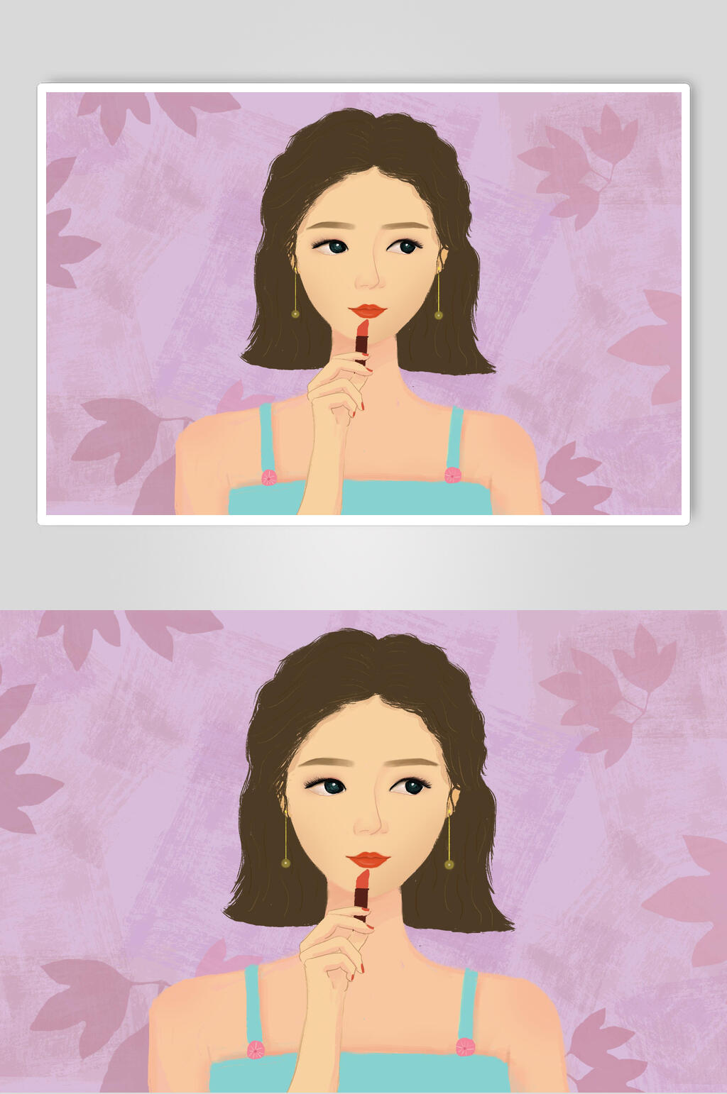 时尚口红美容美妆插画素材素材