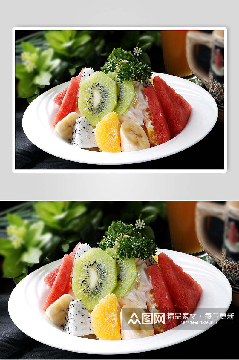 水果沙拉健康餐美食高清图片素材