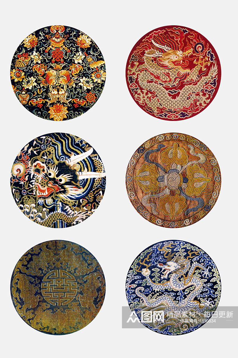 精美中国古代服饰纹样拷贝设计素材素材