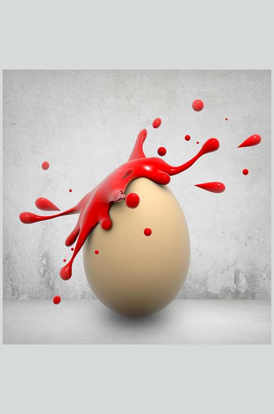 红色创意农机土鸡蛋图片