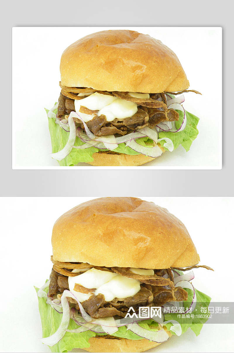 油炸食品汉堡摄影背景图片素材