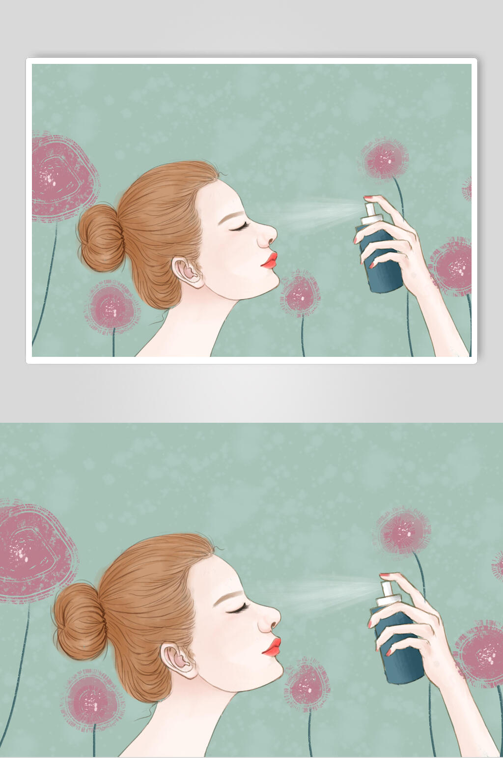 喷雾美容美妆插画素材素材