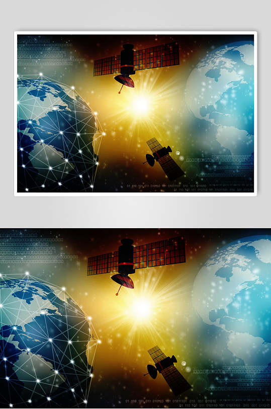 真实太空人造卫星摄背景图片