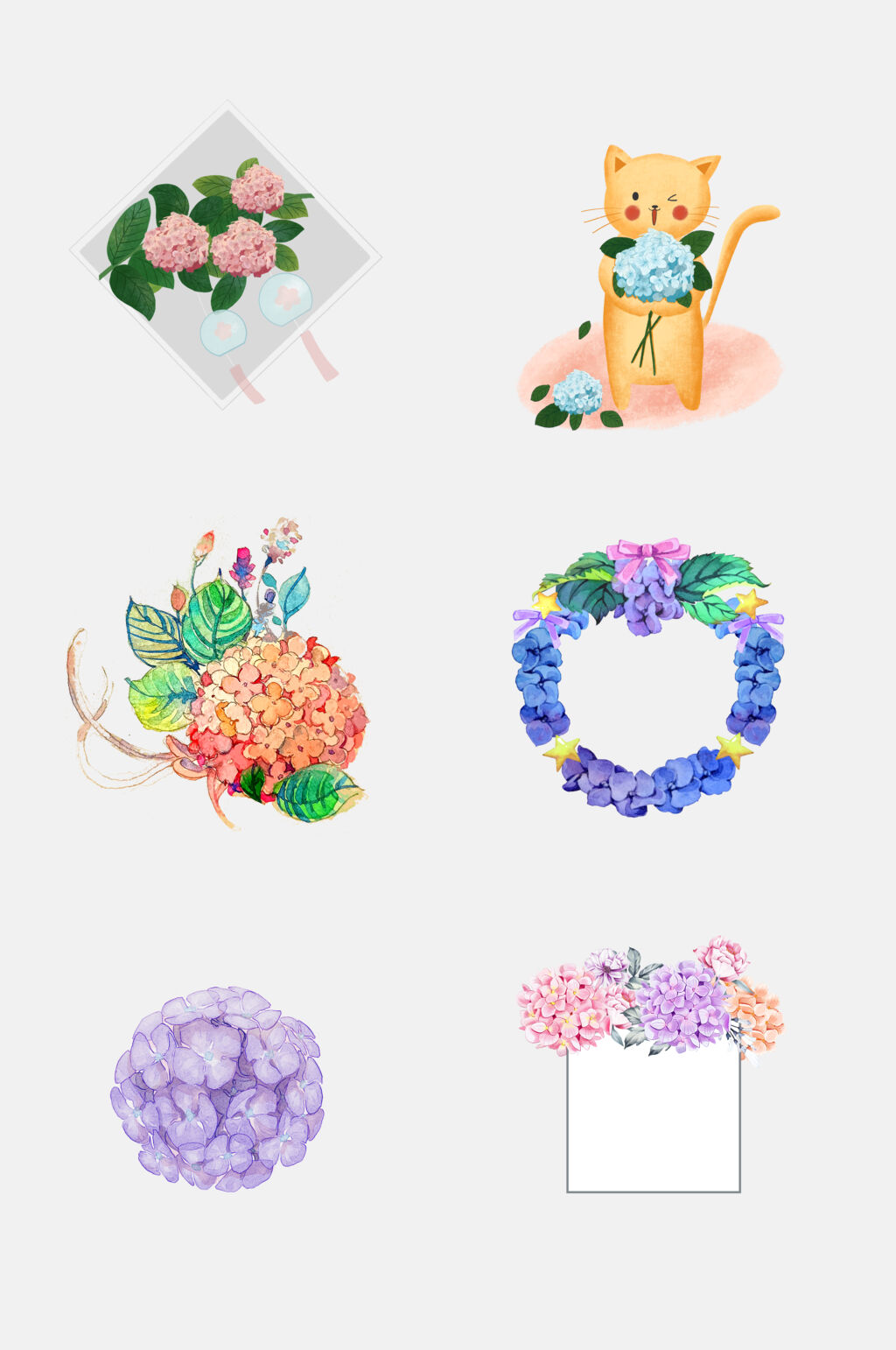美丽绣球花卉花朵免抠元素素材素材