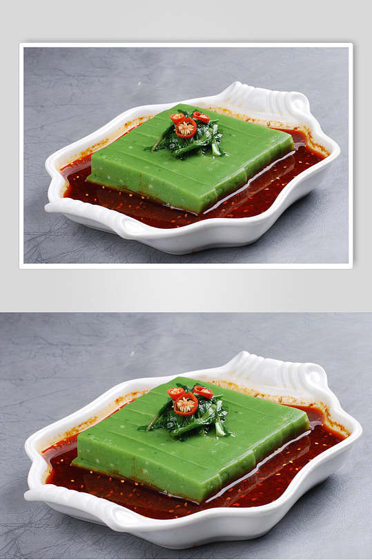 翡翠绿搅团美食图片