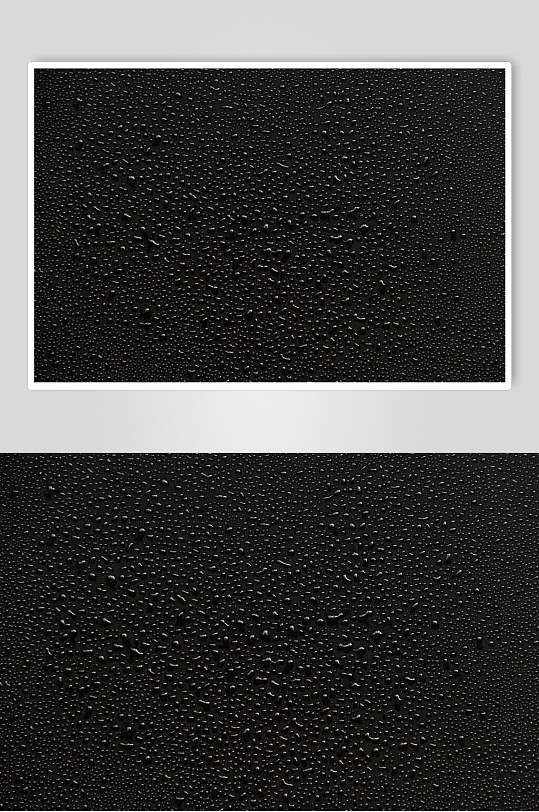黑色背景透明水珠雨滴图片