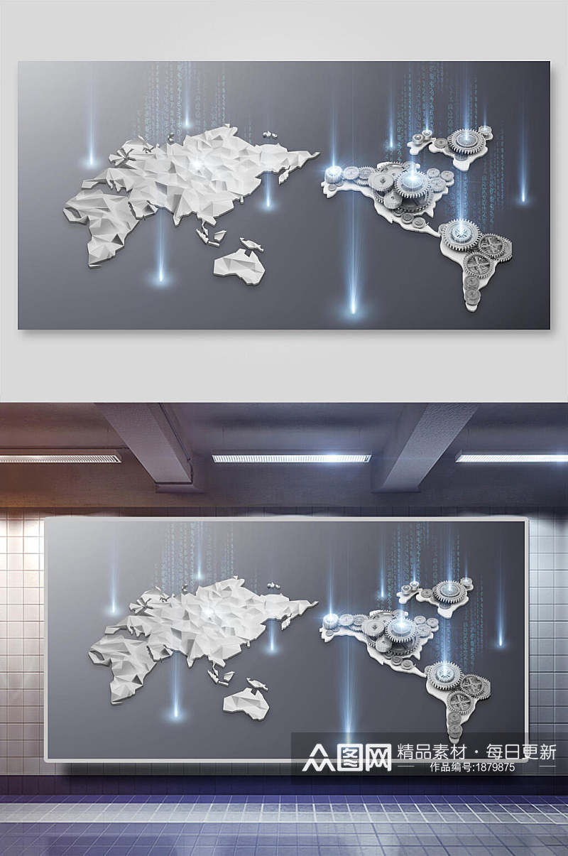 地图魔幻科技AI设计背景素材