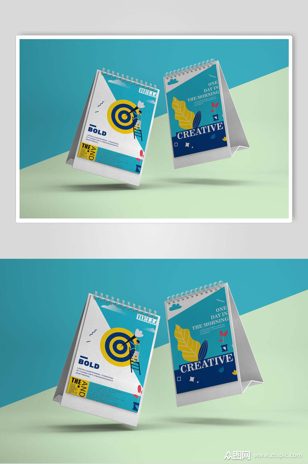 竖版日历台历样机效果图