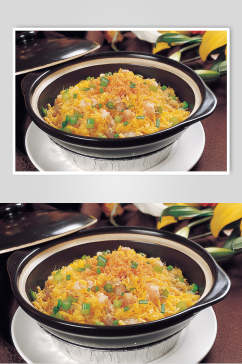 砂锅瑶柱鲜虾炒饭美食图片