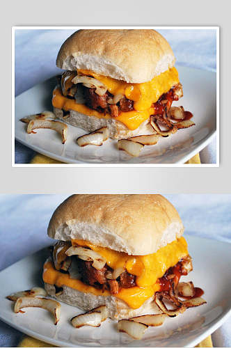 油炸食品汉堡摄影元素图片