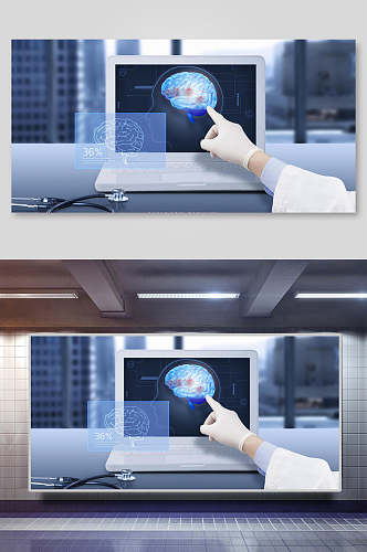 科技AI科技推动医学设计背景素材