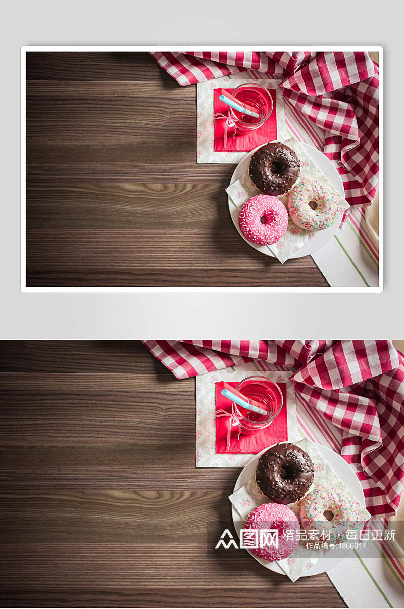 美味甜甜圈摄影背景图片素材