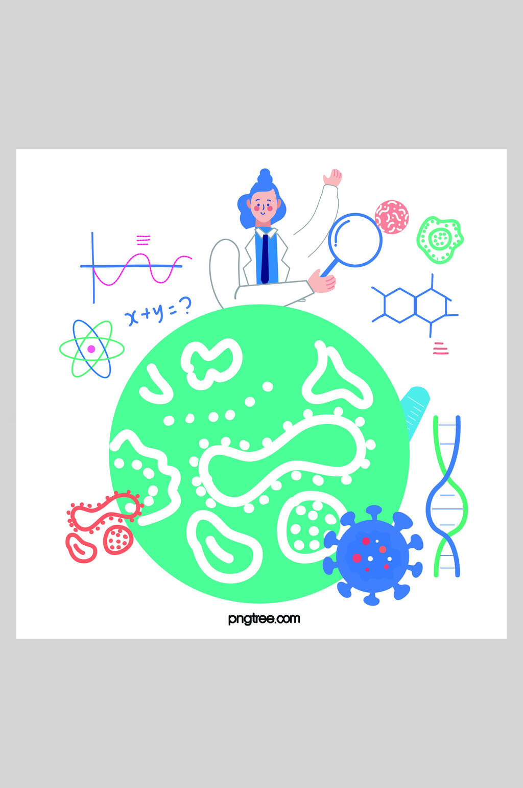 扁平化医学医药研究插画设计素材素材