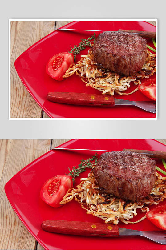 黑椒牛排美食摄影图片