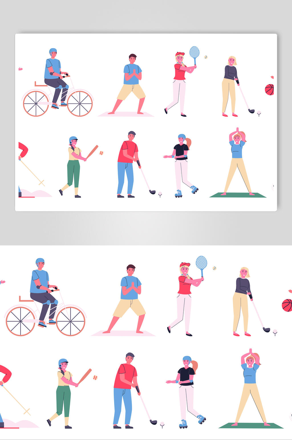 人物运动插画设计元素素材