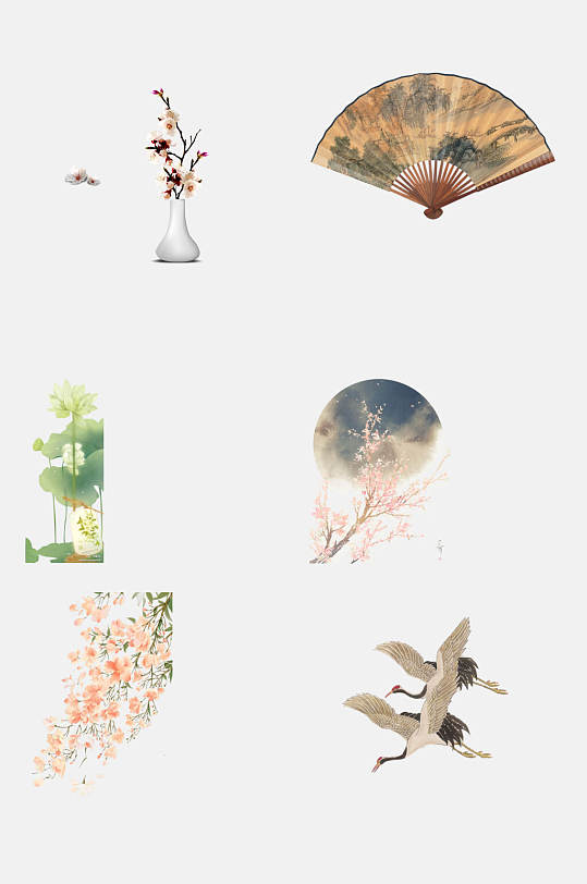 古风元素仙鹤图片-古风元素仙鹤素材下载-众图网