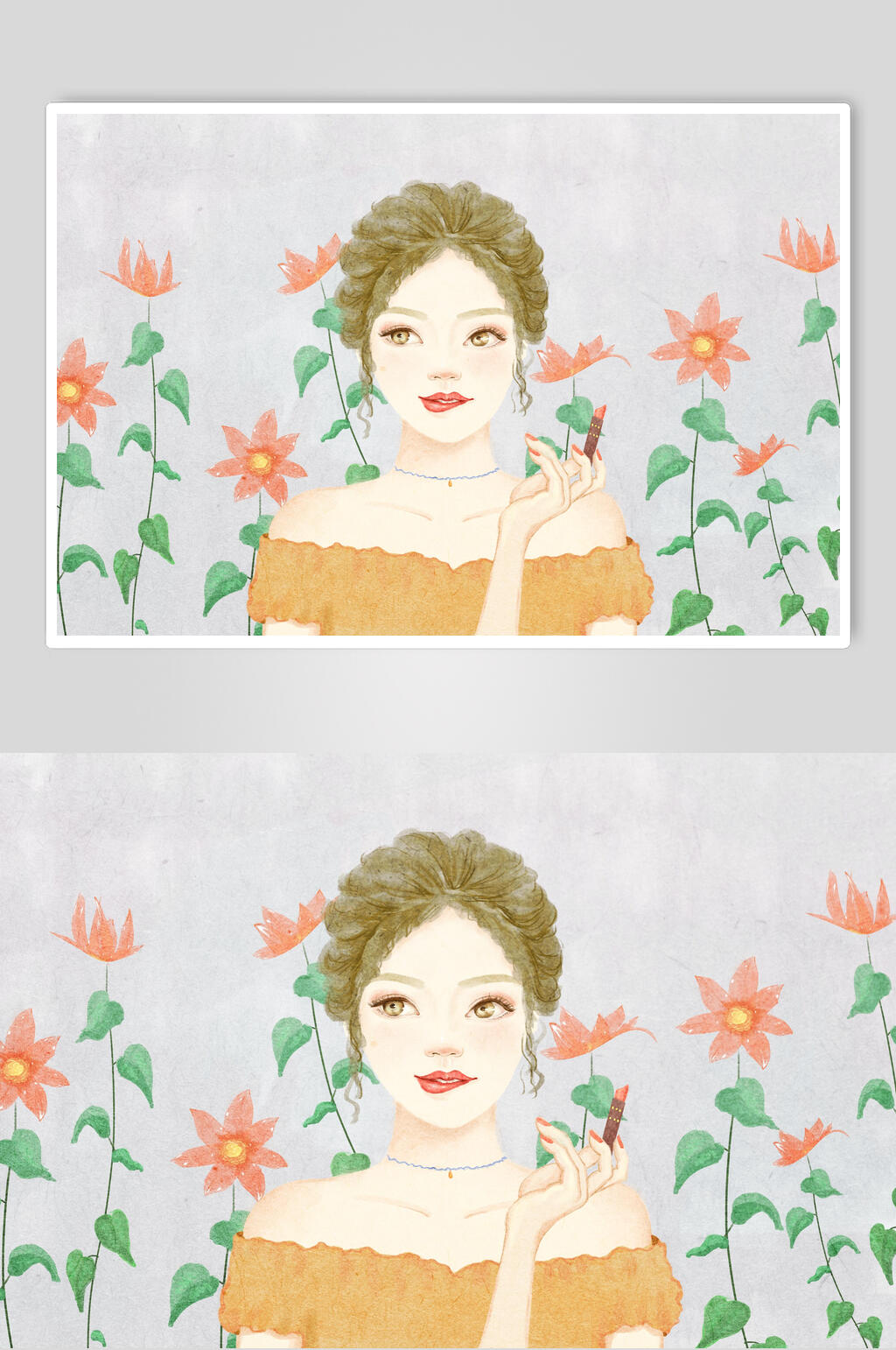 化妆口红美容美妆插画素材素材