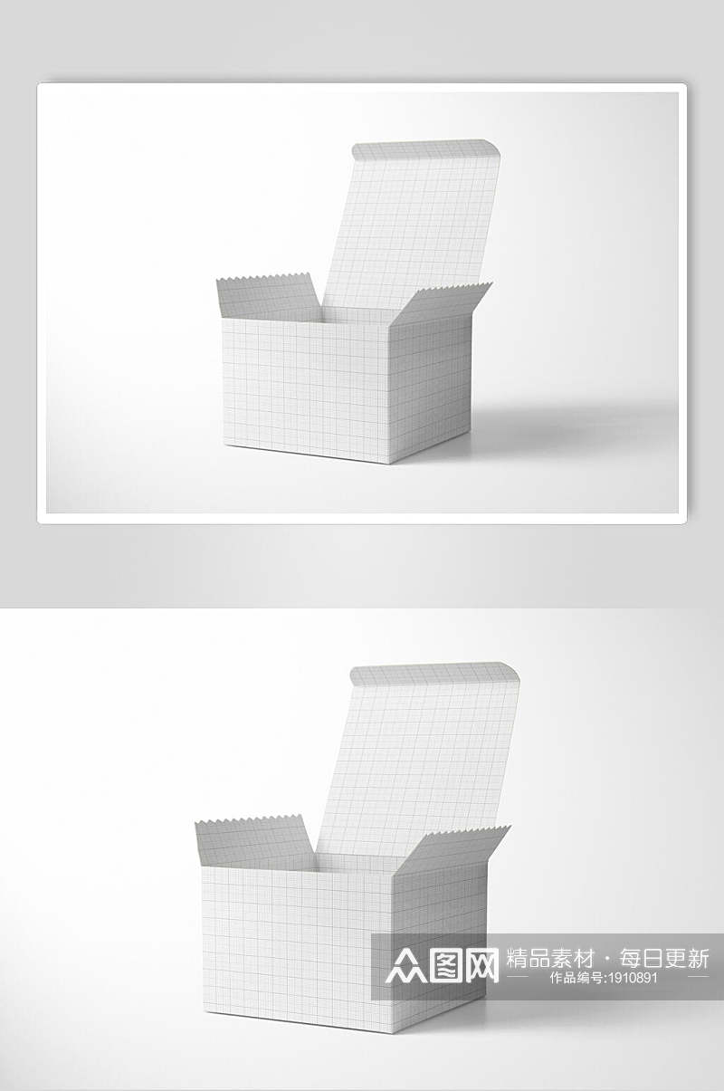 高端格子风纸盒样机设计效果图素材