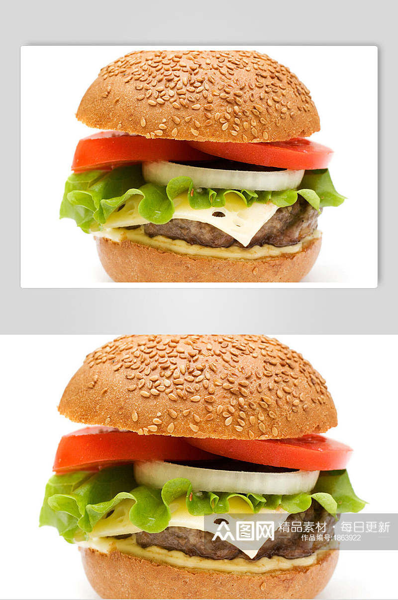 美食汉堡摄影背景图片素材