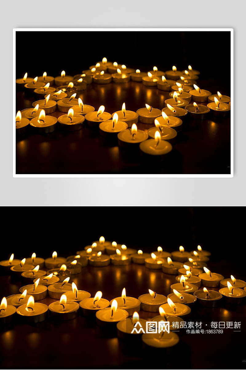 五角星烛光蜡烛图片素材
