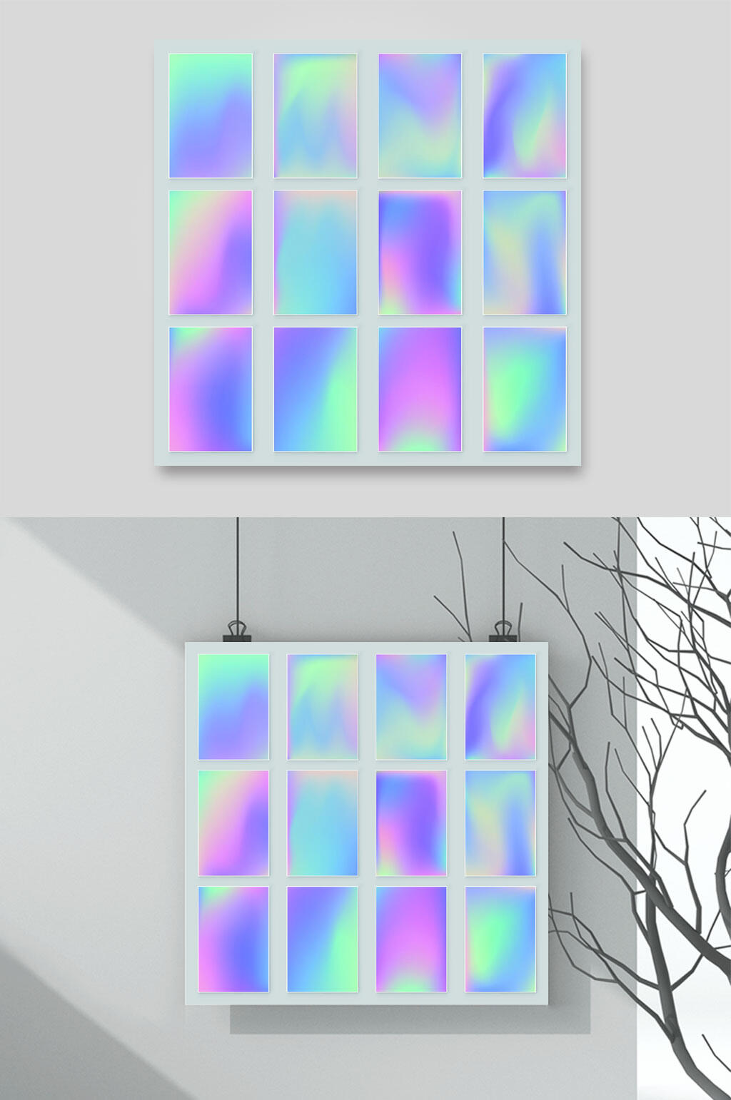 简洁渐变梦幻粉彩背景素材素材