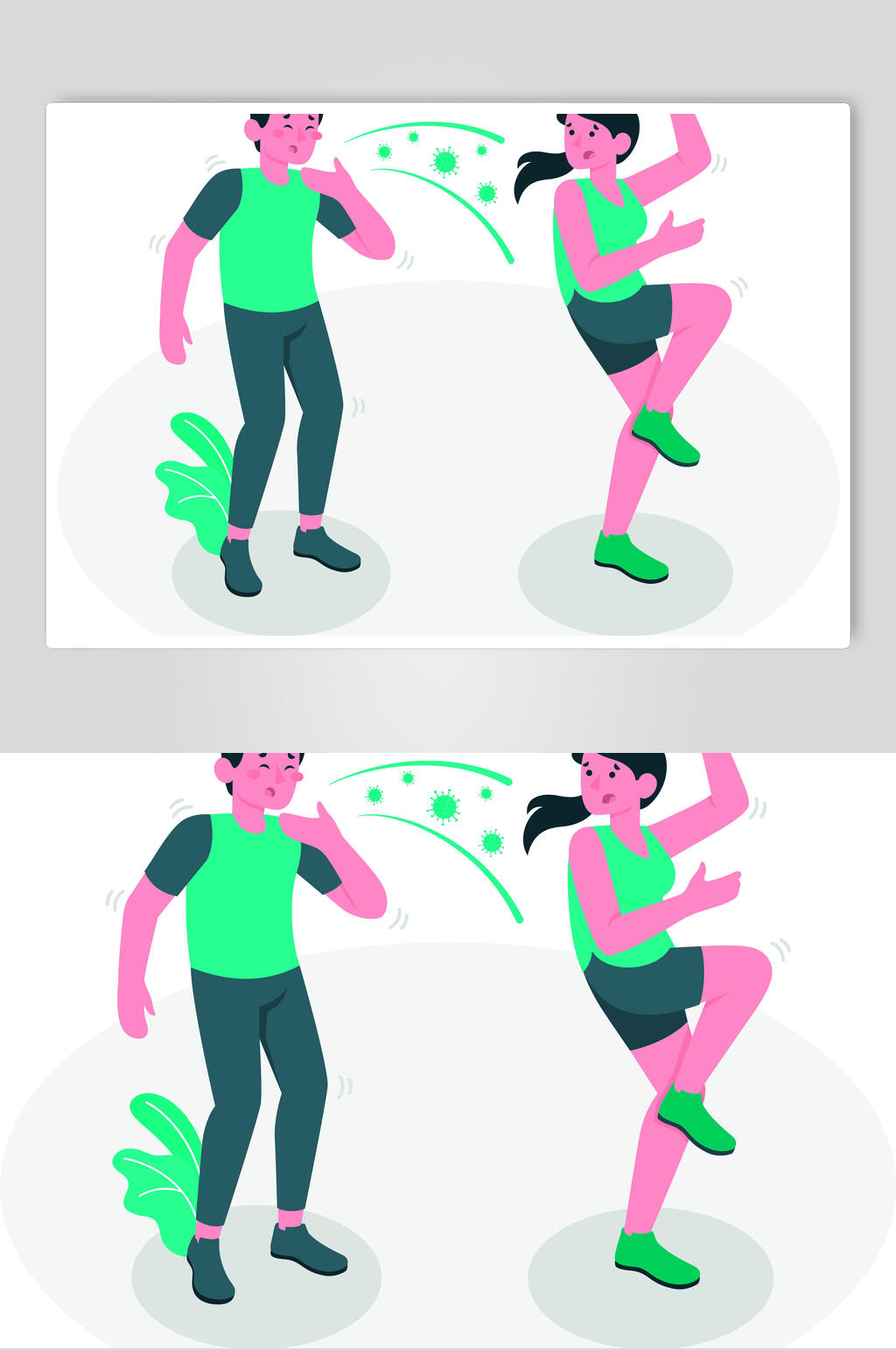 扁平化病毒传播插画设计素材素材