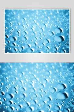 梦幻蓝色透明水珠雨滴图片