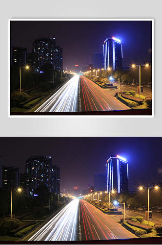城市长沙交通道路夜景摄影图片