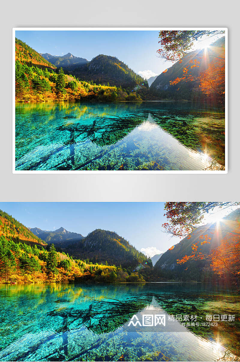 山峰湖泊山水风景摄影图片素材