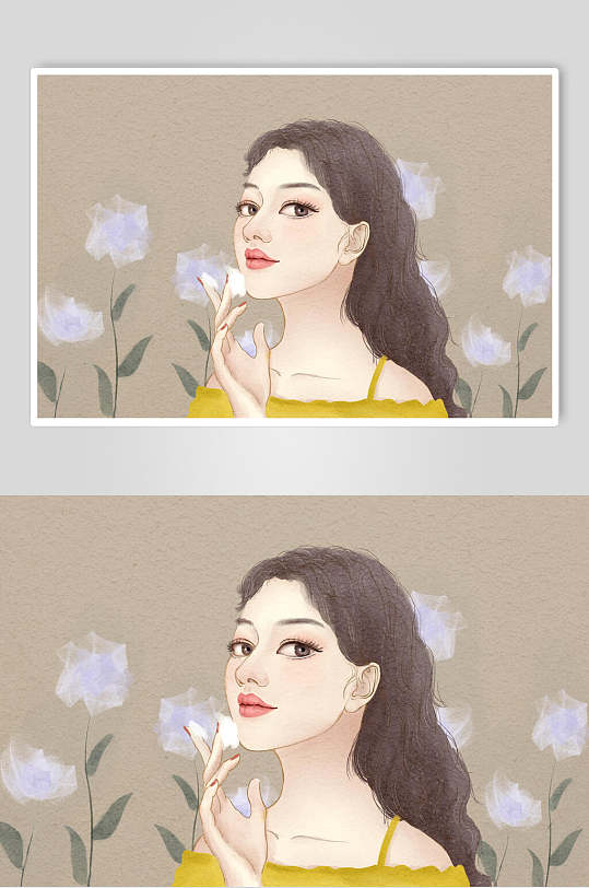 泡沫洁面美容美妆插画素材