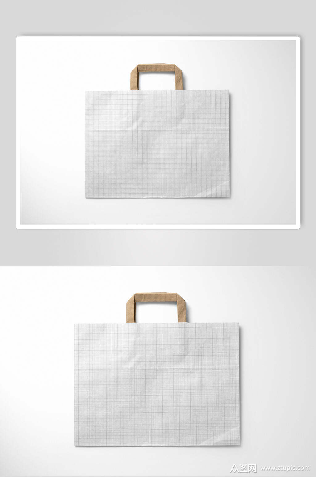 高端白色横版手提袋样机设计