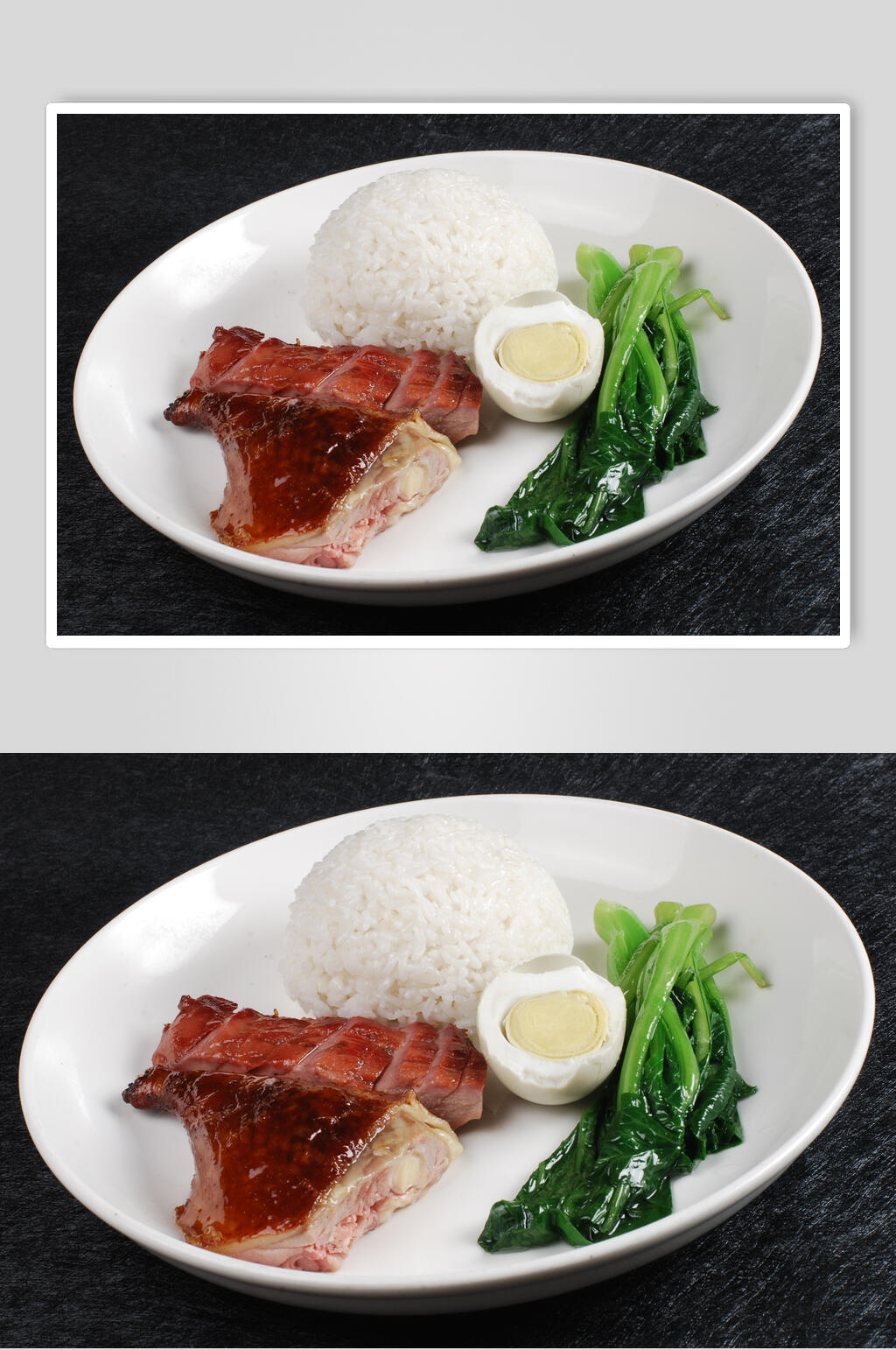 烧鹅腿双拼饭美食高清图片素材