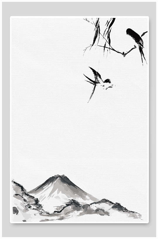 山水诗意东方美学中国风背景