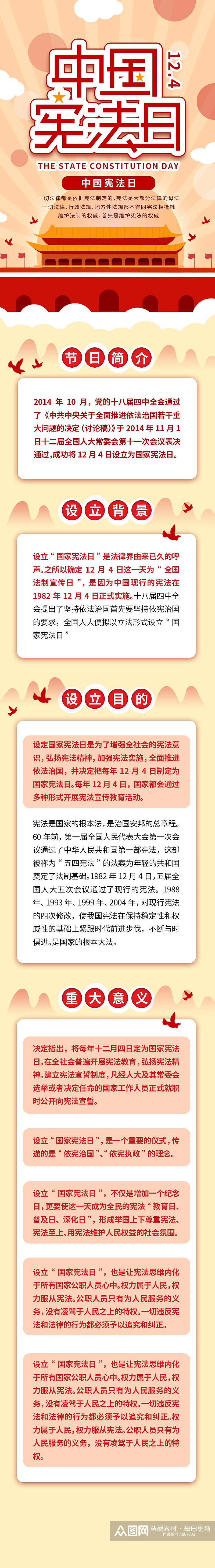 中国宪法日信息报告手机H5长图素材