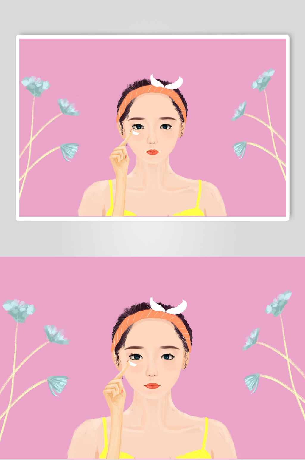 紫色渐变美容美妆插画素材素材