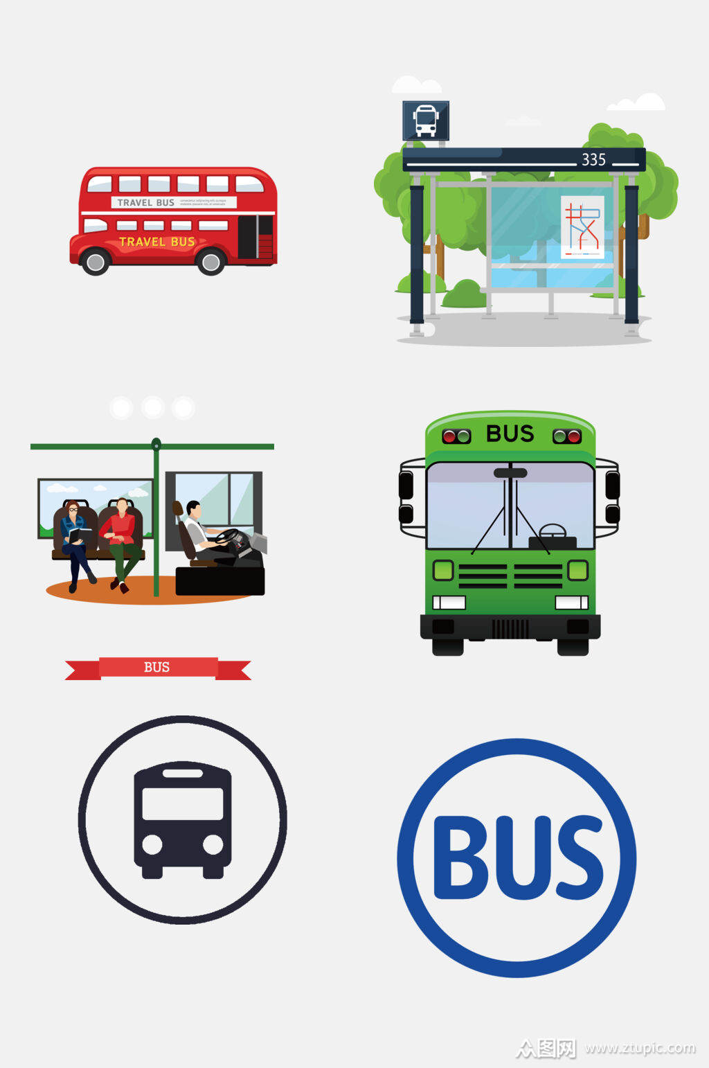 公交车图标免抠设计元素