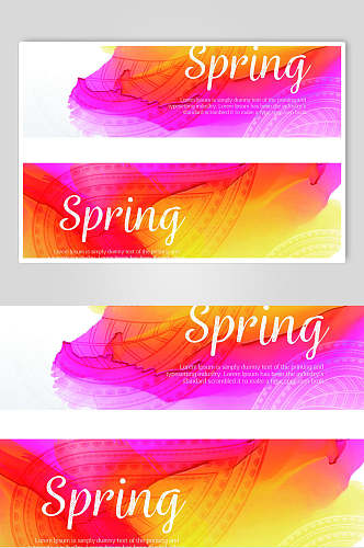 春季水彩泼墨海报设计素材