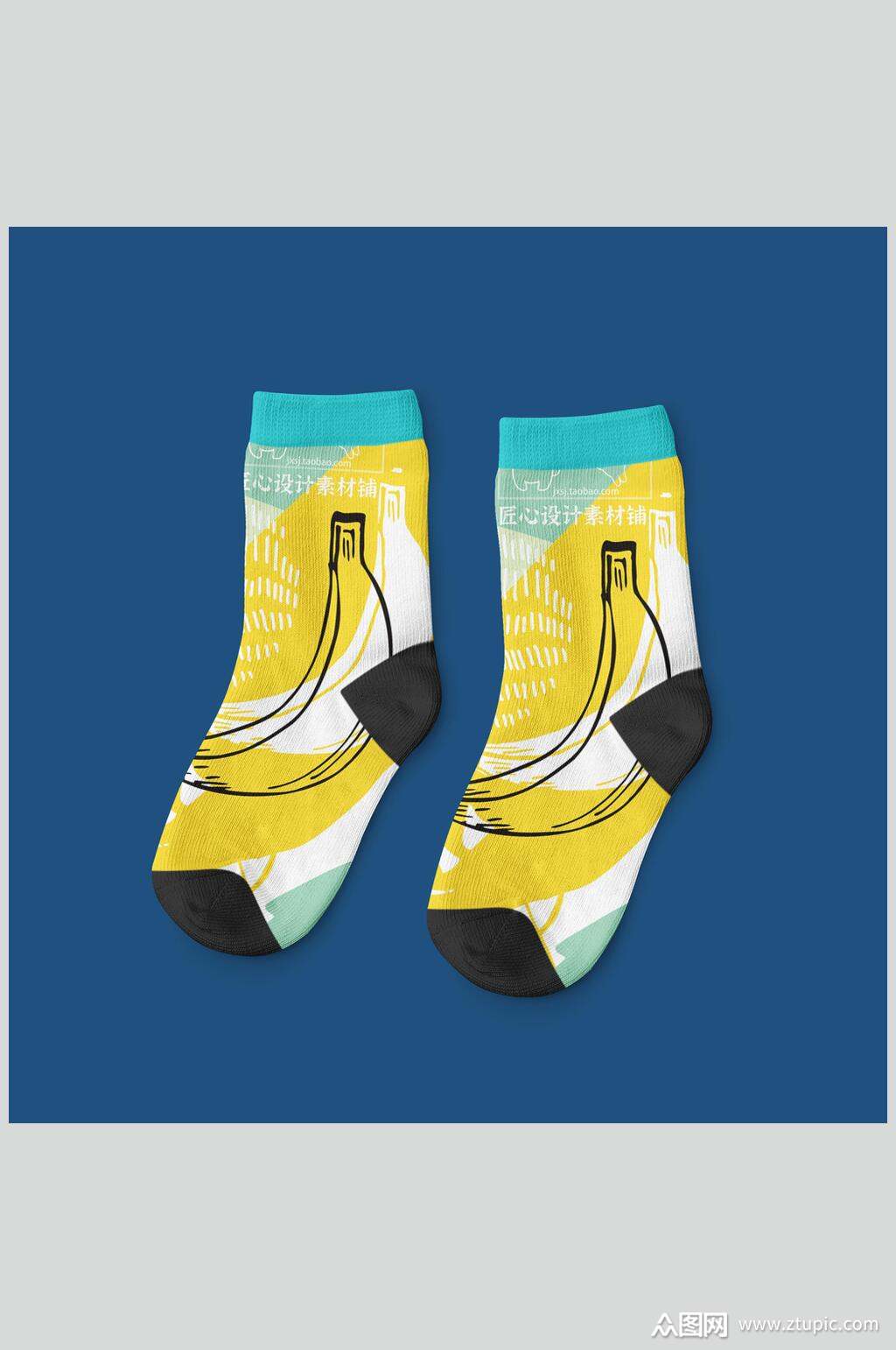 文创清新袜子样机效果图模板下载-编号1909553-众图网